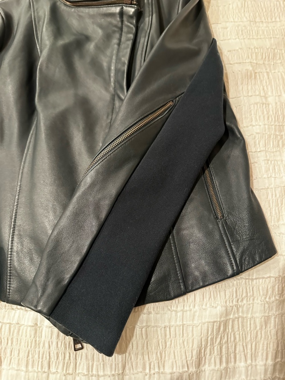 Sam Edelman dark green Leather Jacket - Picture 14 of 16